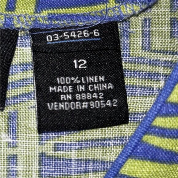 Metro Style Women’s 12 Knee Length Dress Abstract Sleeveless Blue Green - Picture 4 of 11